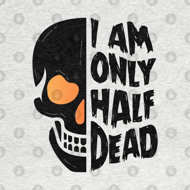 Halloween Half Dead Skull by attire zone